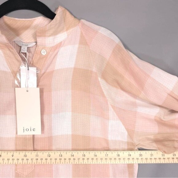 NWT Joie DIA Cotton Top Shell Pink Plaid Size XS - Picture 7 of 14